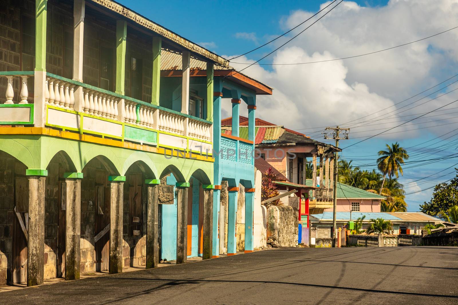 City center of caribbean town  Georgetown, Charlotte, Saint Vinc by ambeon