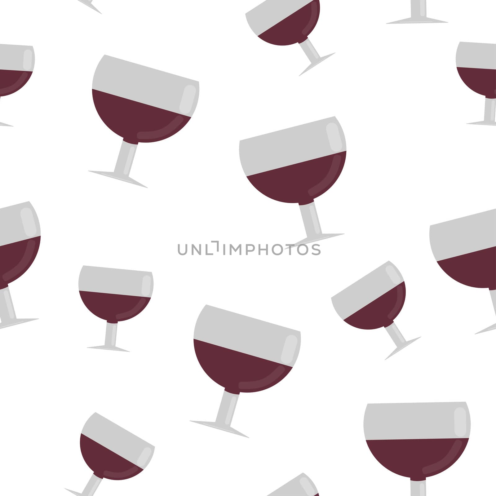 Seamless pattern from glasses of red wine. illustration in flat style