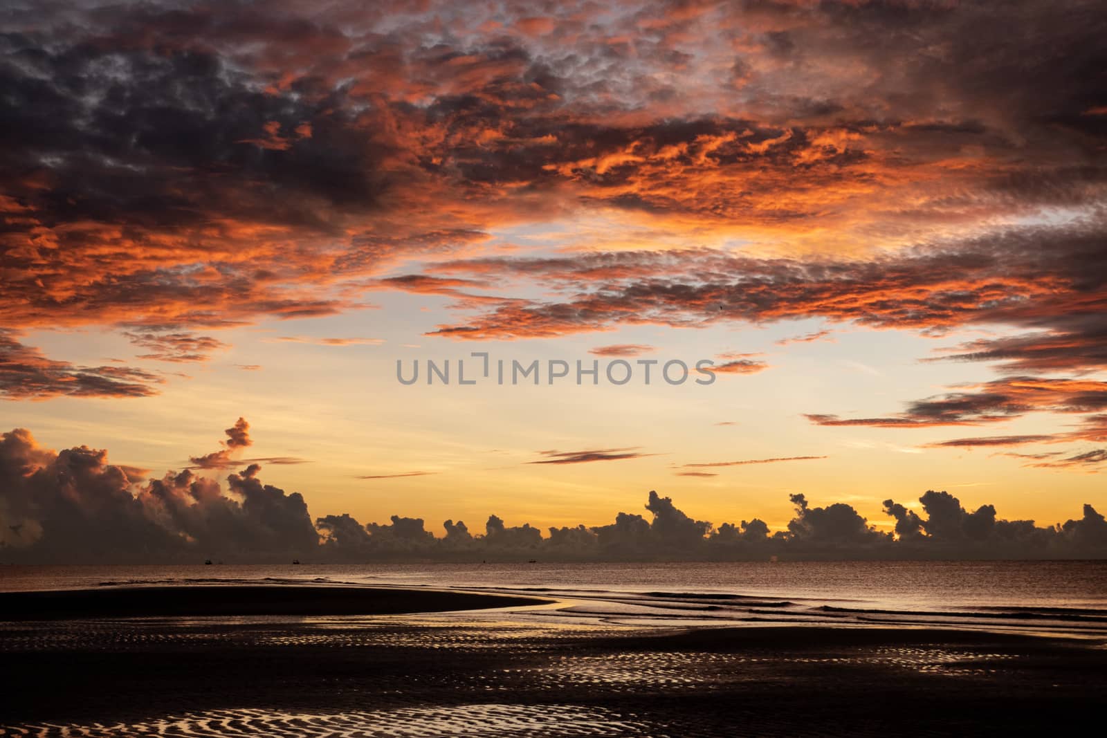 Sunrise shot over the sea and beautiful cloud.
