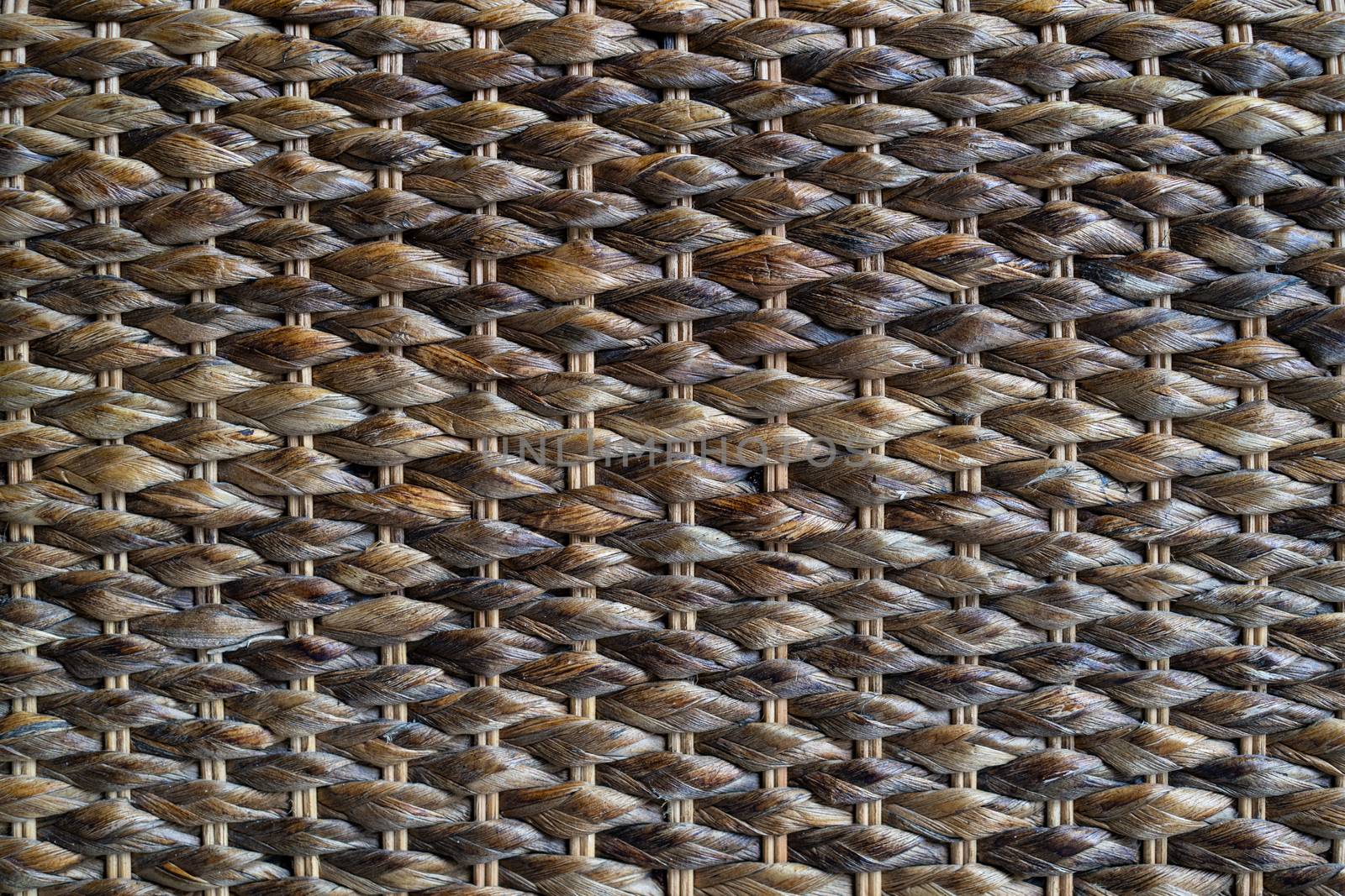 Brown woven rattan with natural patterns texture background.