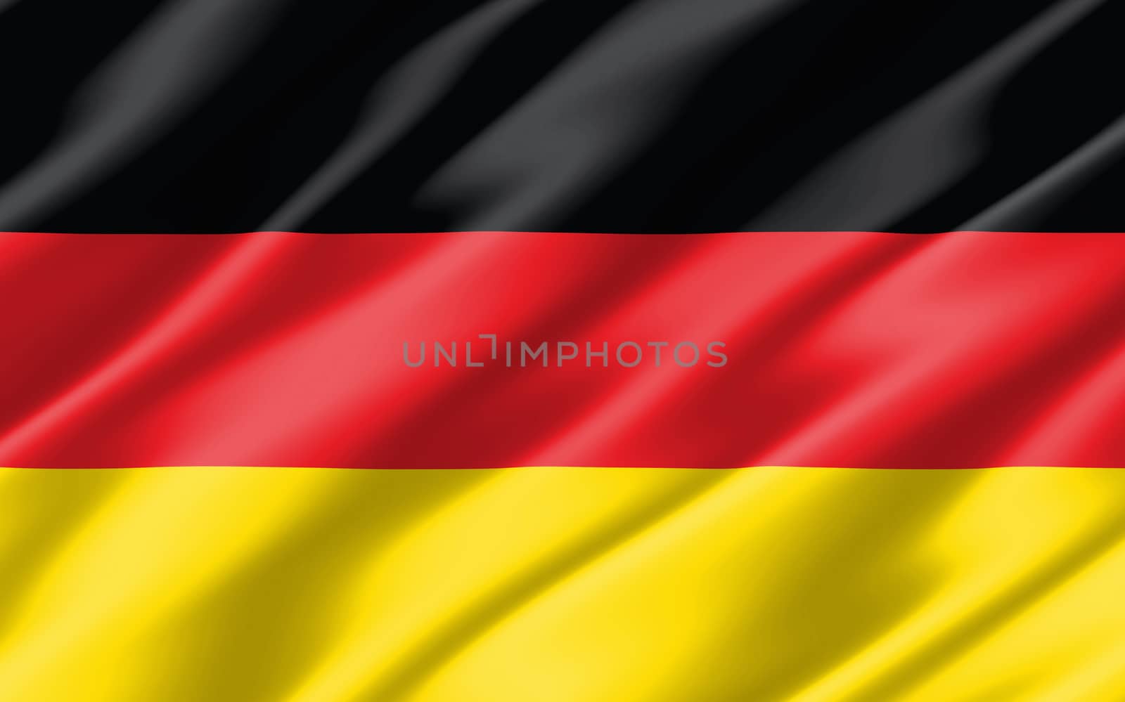 Silk wavy flag of Germany graphic. Wavy German flag 3D illustration. Rippled Germany country flag is a symbol of freedom, patriotism and independence.