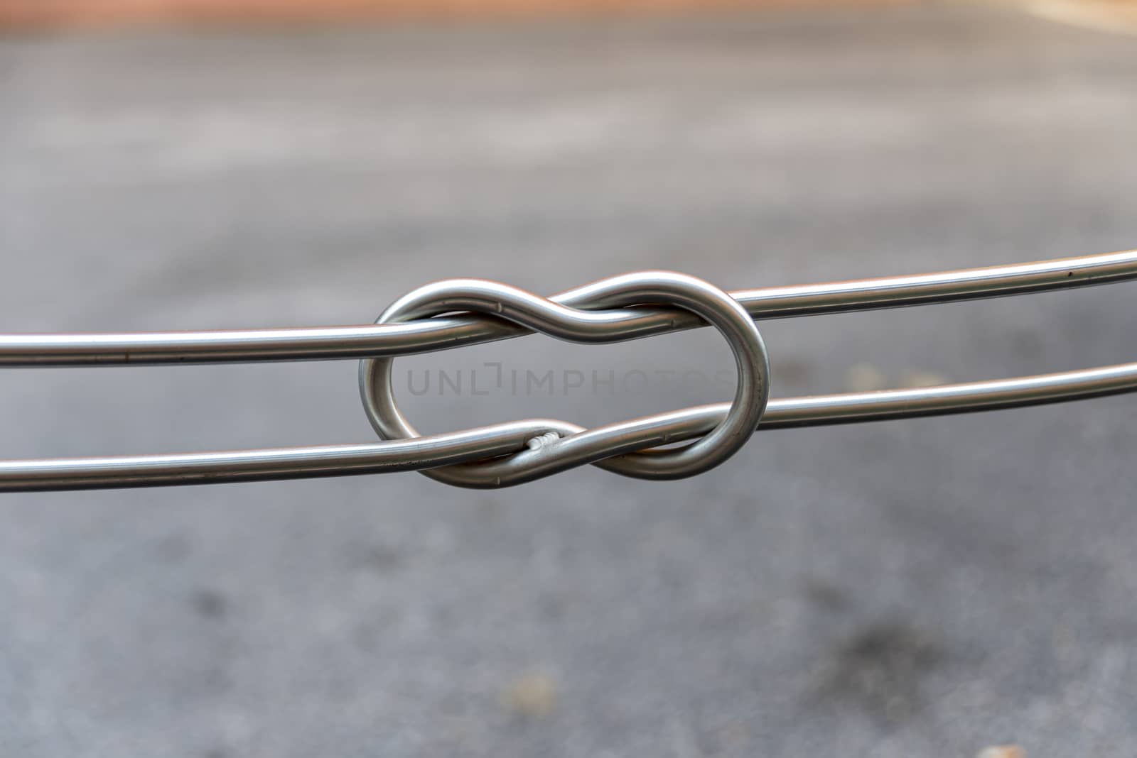 detail of a public iron railing for pedestrians
