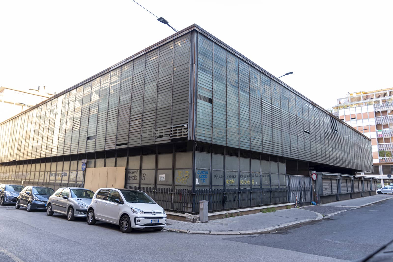 terni, italy august 28 2020:former covered market in piazza del marcato in the center of terni