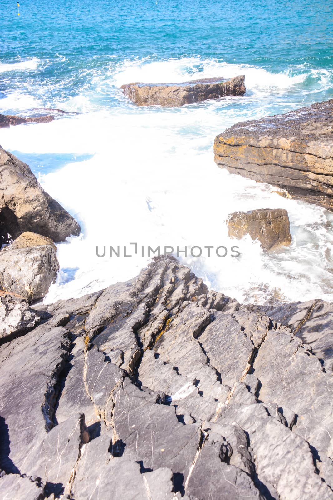 italian cliffs and sea as a background