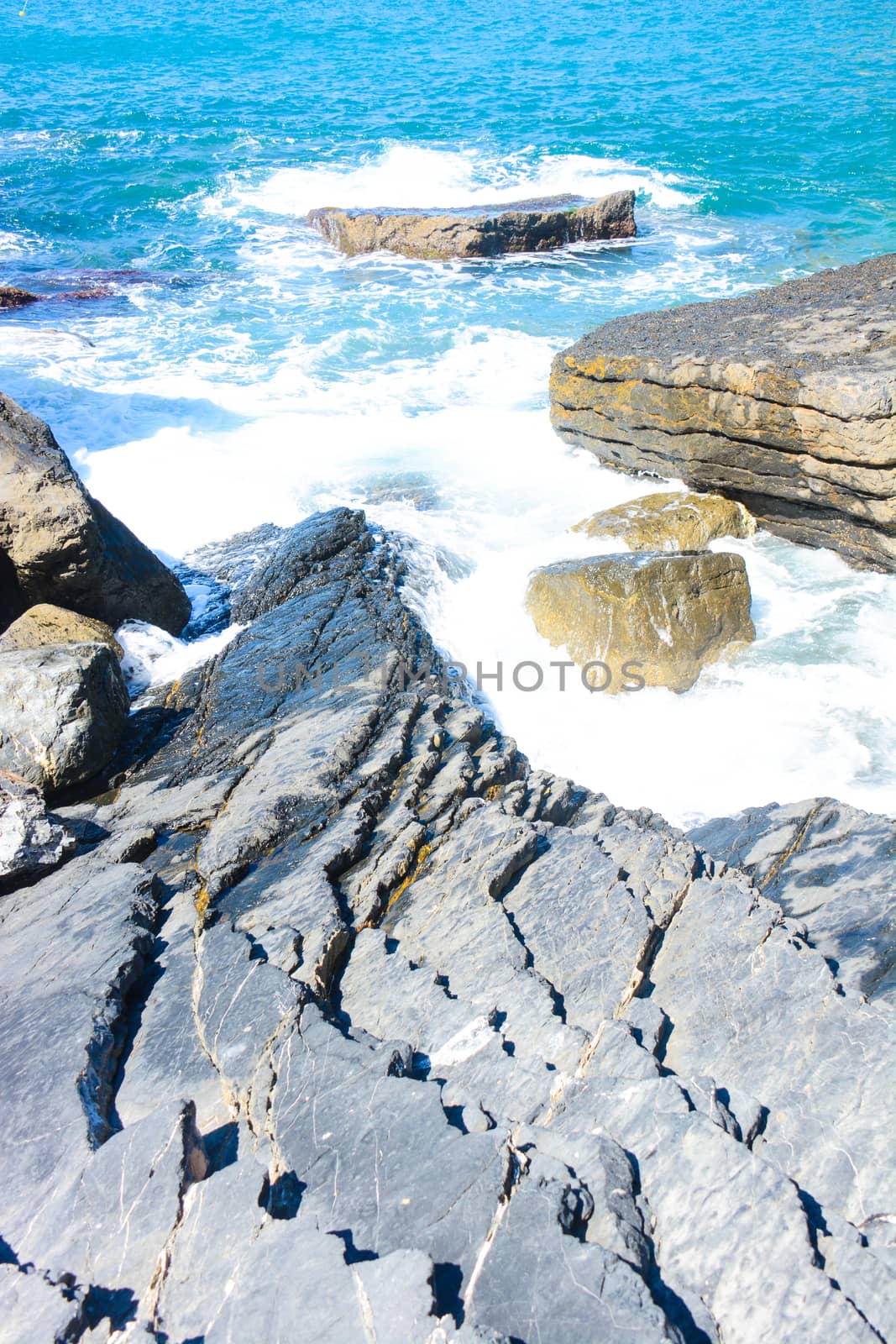 rare view of lord byron cliff at portovenere italy