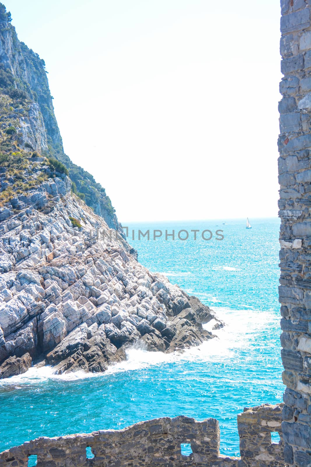 rare view of palmaria island at portovenere italy