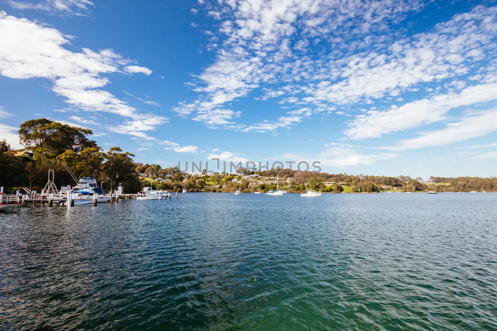 The idyllic setting across Wagonga Inlet in Narooma, NSW, Australia