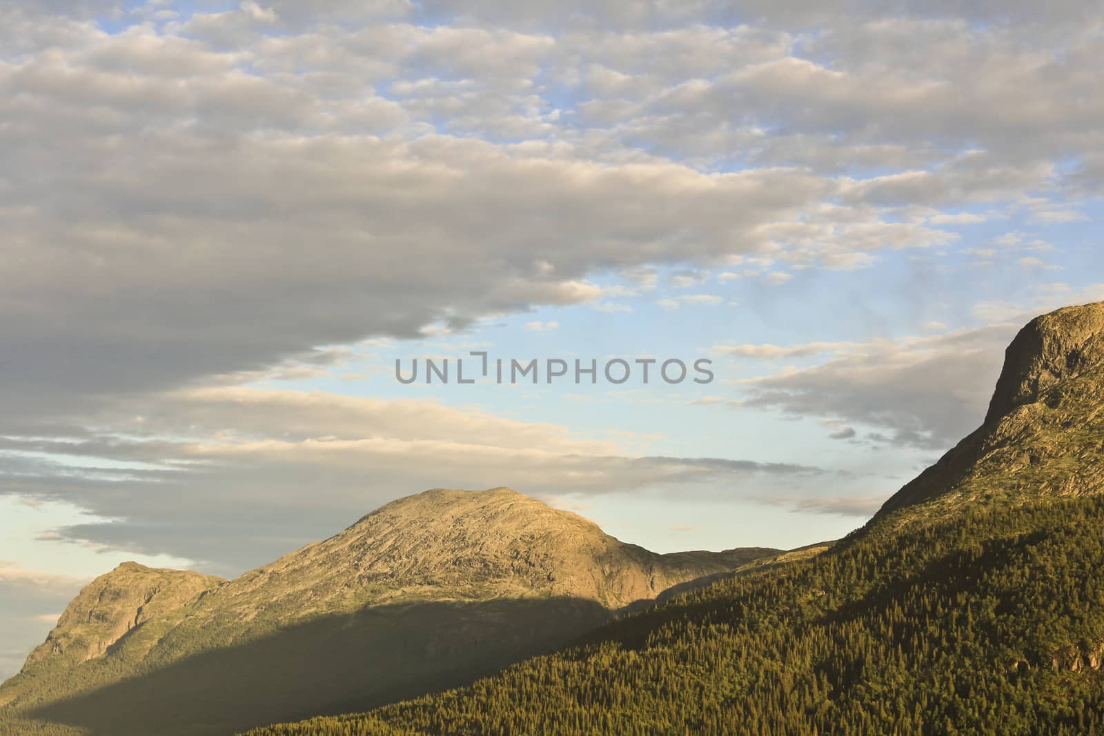 Spectacular landscape mountains and valleys in beautiful Hemsedal, Norway. by Arkadij