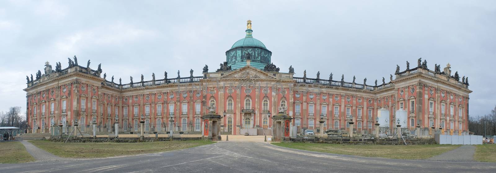 Panoramic view of Sans Souci palace in Potsdam, Berlin, Germany, Europe.