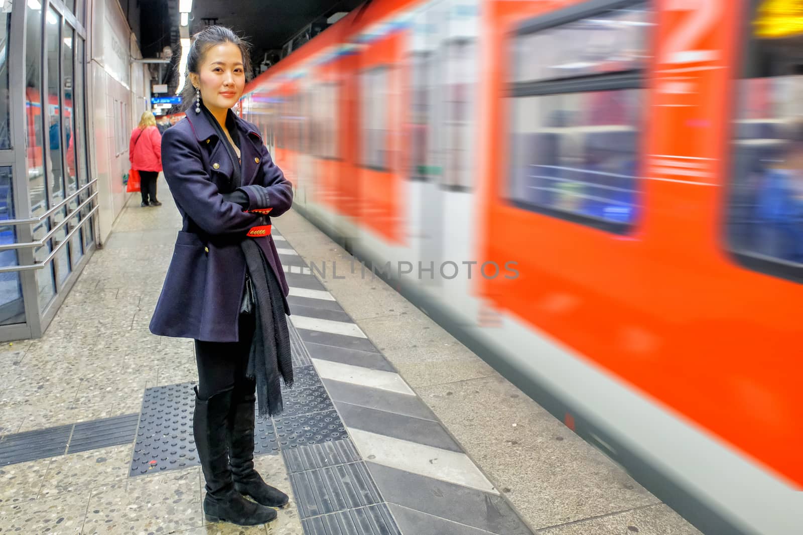 Young woman in Train Station