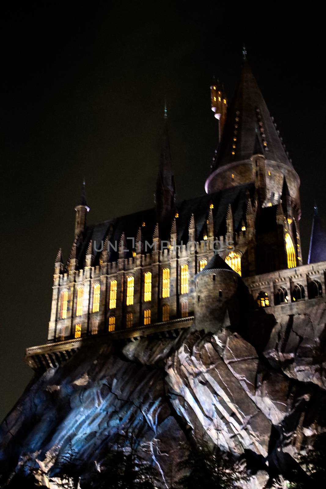 Osaka, Japan - Dec 02, 2017: View of Hogwarts castle at the Wizarding World of Harry Potter in Universal Studios Japan. by USA-TARO