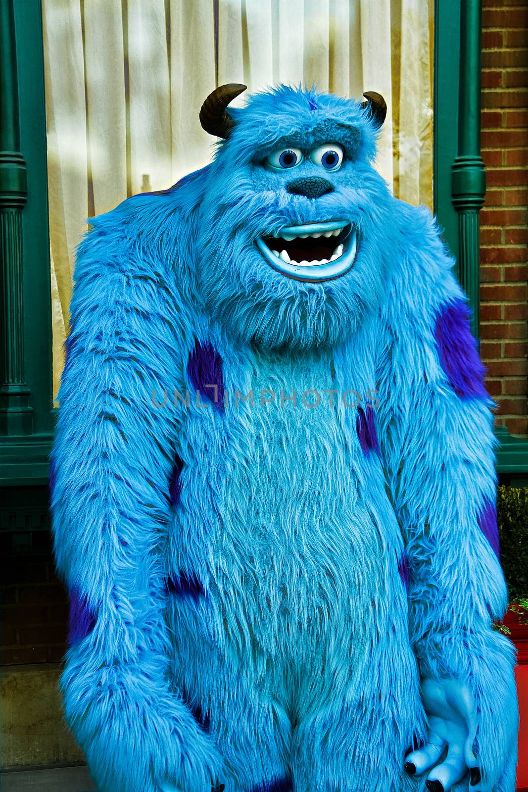 Anaheim,CA/USA - Nov 27, 2010 : A photo of James P. Sullivan, a monster character from Monster Inc at Disneyland in Anaheim.Disney Pixar animation.