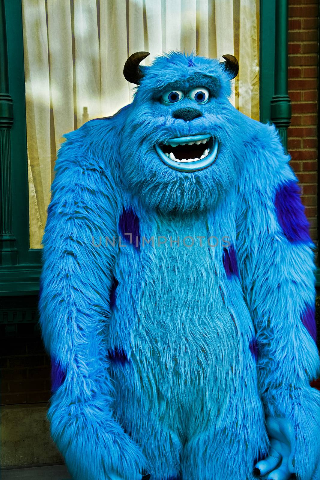 Anaheim,CA/USA - Nov 27, 2010 : A photo of James P. Sullivan, a monster character from Monster Inc at Disneyland in Anaheim.Disney Pixar animation.