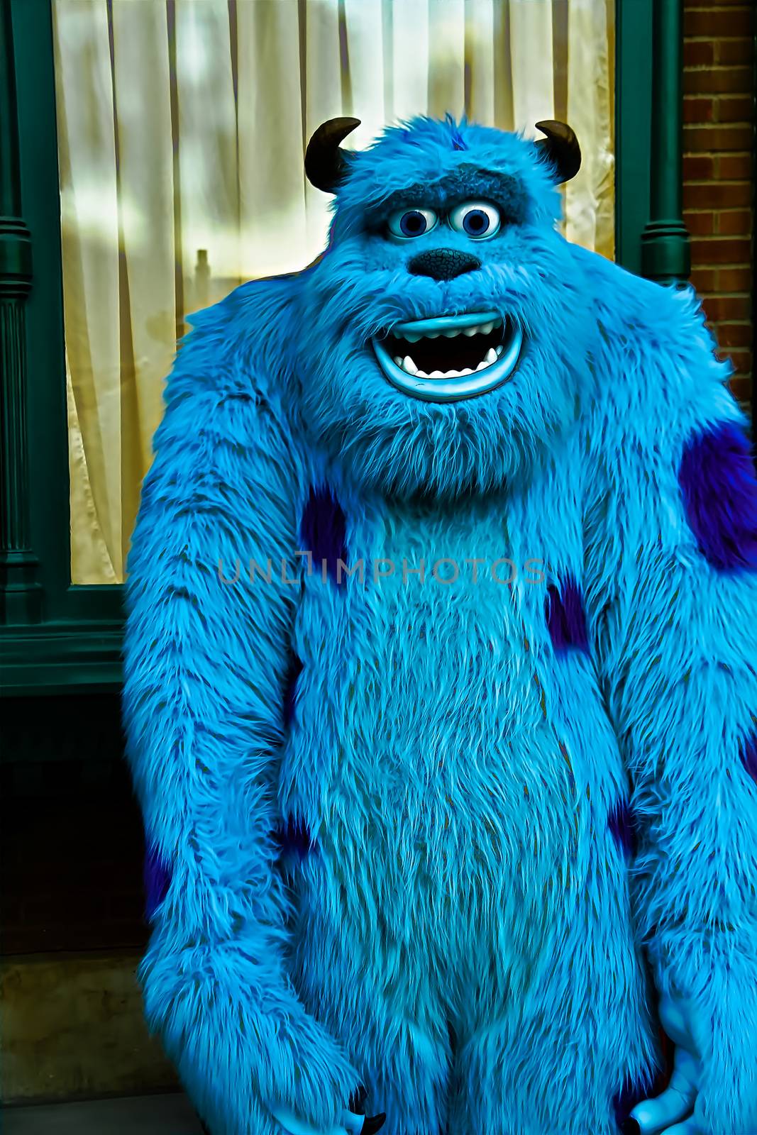 Anaheim,CA/USA - Nov 27, 2010 : A photo of James P. Sullivan, a monster character from Monster Inc at Disneyland in Anaheim.Disney Pixar animation.
