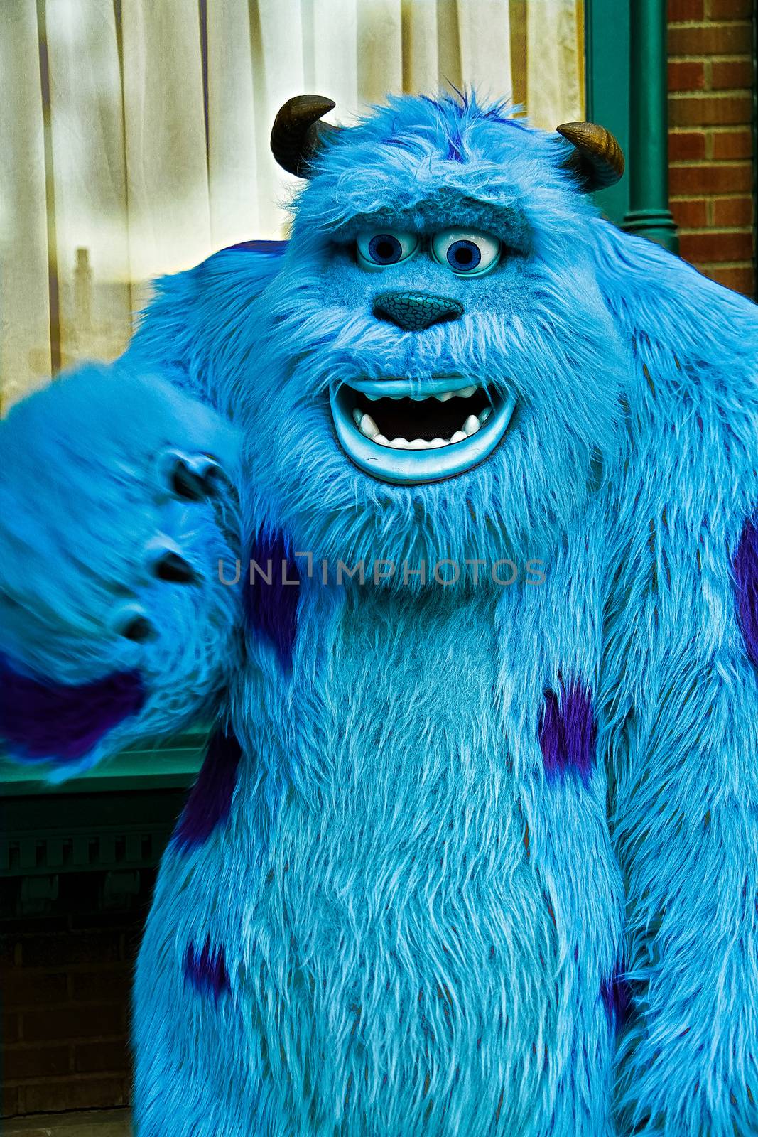 Anaheim,CA/USA - Nov 27, 2010 : A photo of James P. Sullivan, a monster character from Monster Inc at Disneyland in Anaheim.Disney Pixar animation.