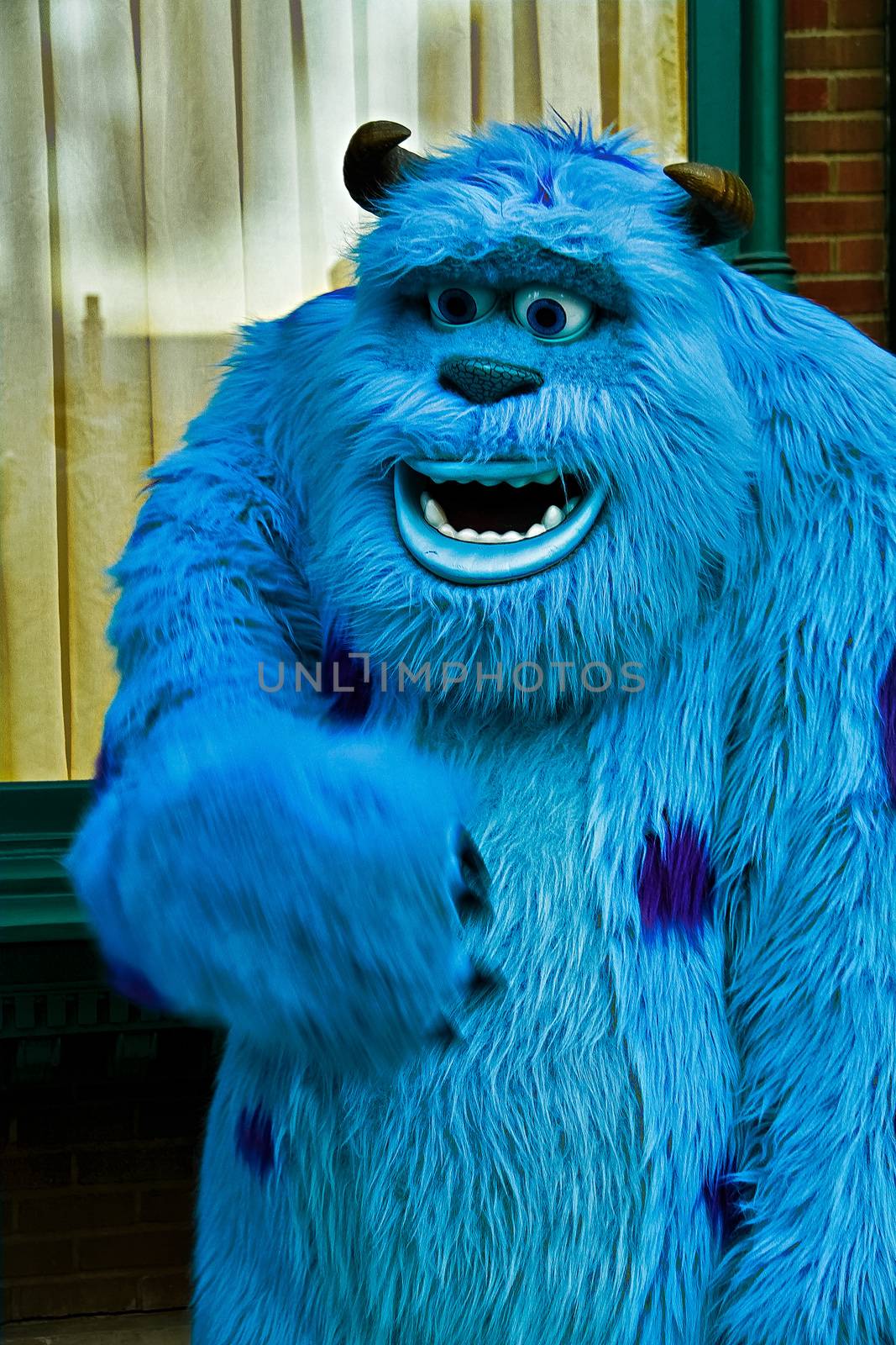 Anaheim,CA/USA - Nov 27, 2010 : A photo of James P. Sullivan, a monster character from Monster Inc at Disneyland in Anaheim.Disney Pixar animation. by USA-TARO