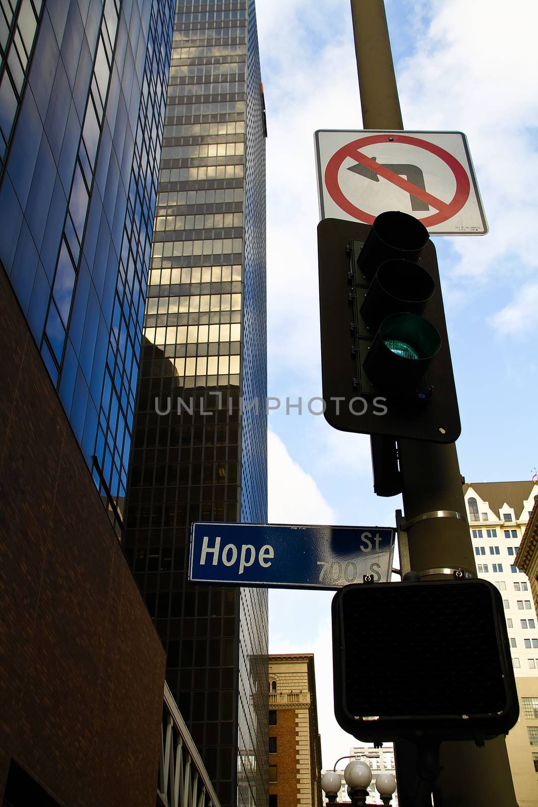 street sign Hope street downtown Los Angeles by USA-TARO