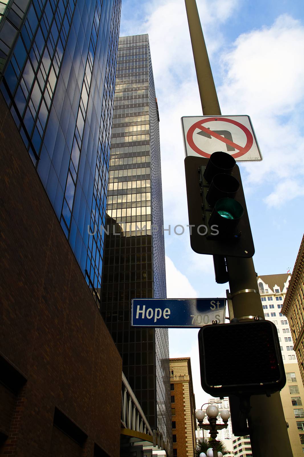 street sign Hope street downtown Los Angeles by USA-TARO