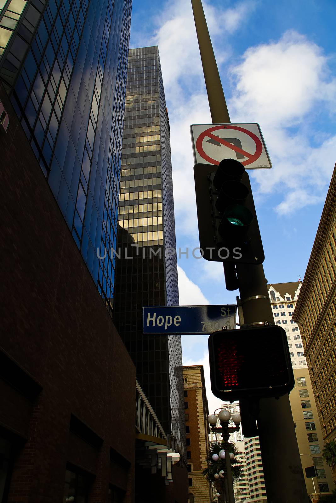 street sign Hope street downtown Los Angeles by USA-TARO