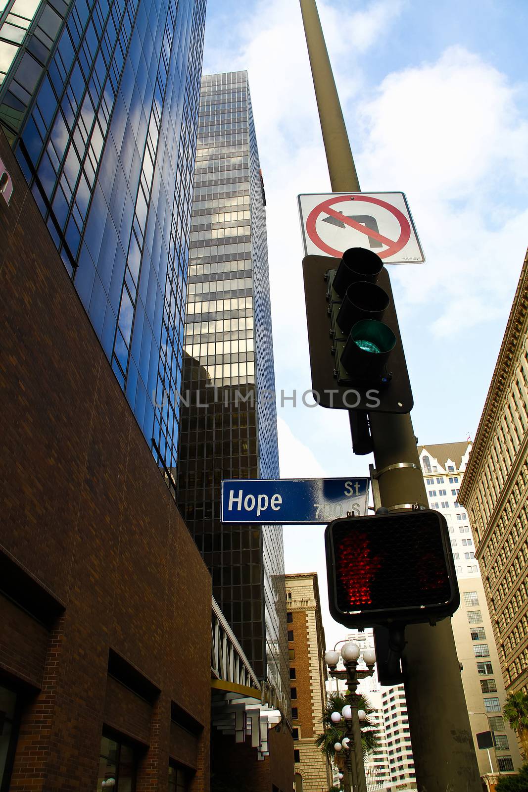 street sign Hope street downtown Los Angeles by USA-TARO