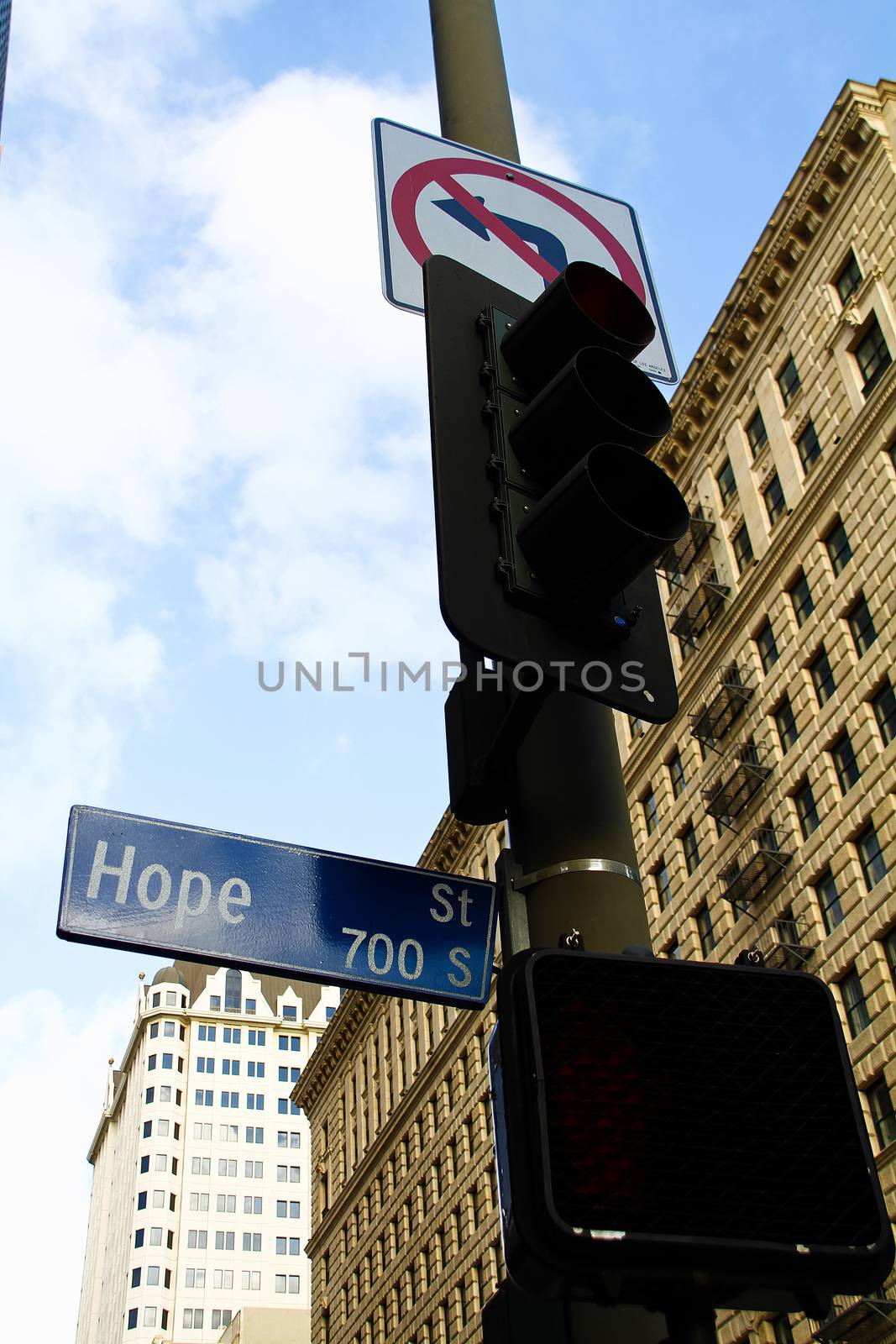 street sign Hope street downtown Los Angeles by USA-TARO