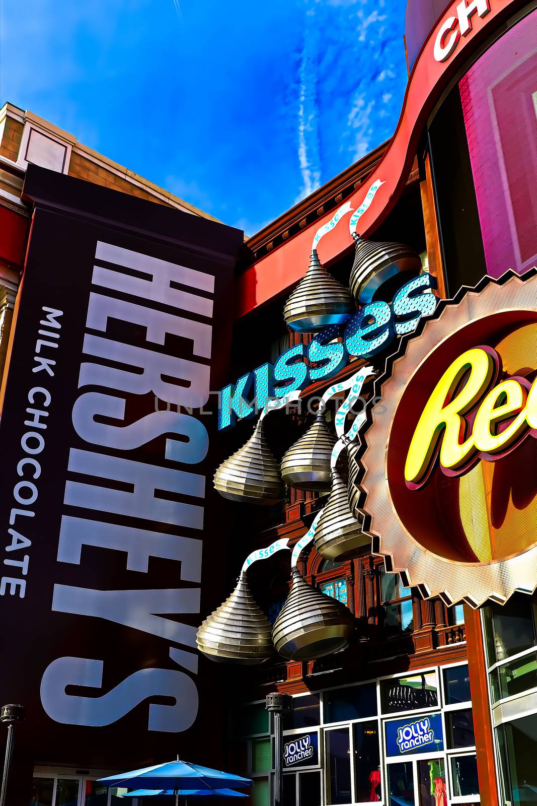 Las Vegas, NV/USA - Oct 09, 2016 : Exterior of the Hershey's Chocolate World in Las Vegas. The 13,000 sq ft store has over 800 different chocolates. by USA-TARO