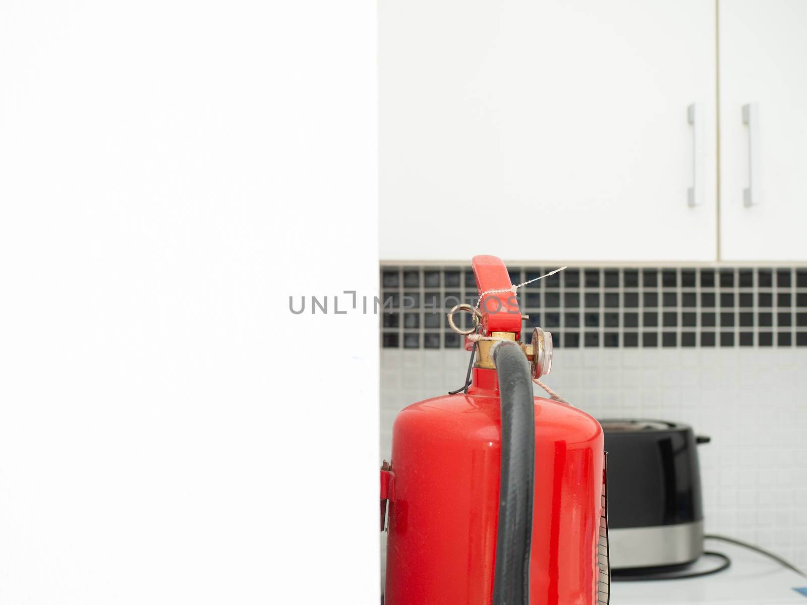 Image of fire extinguishers in the kitchen