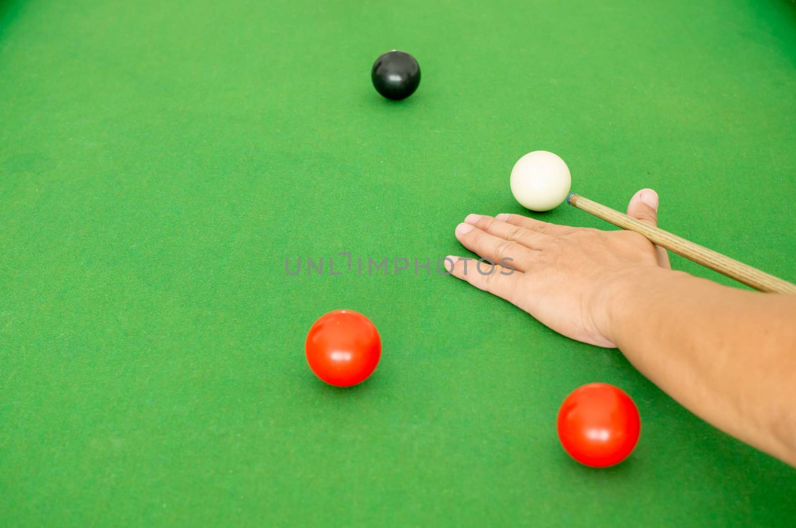 Hand people playing snooker