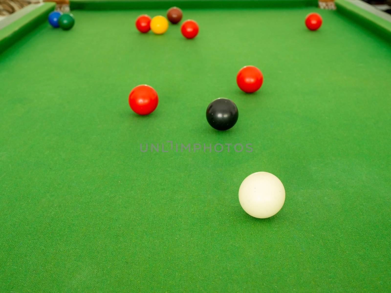 Snooker ball On the green snooker table by Unimages2527