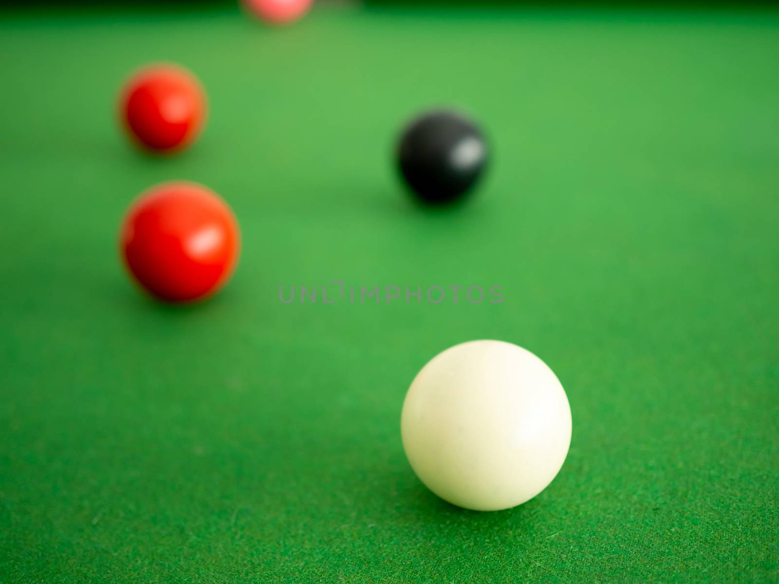 Snooker ball On the green snooker table by Unimages2527