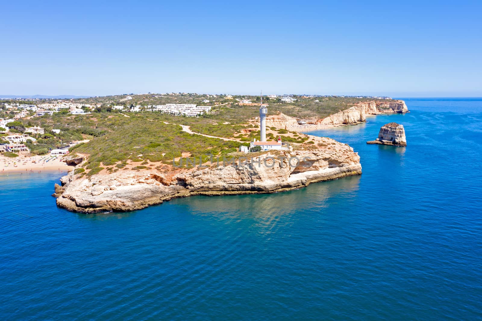 Aerial from the lighthouse at Portimao in the Algarve Portugal by devy