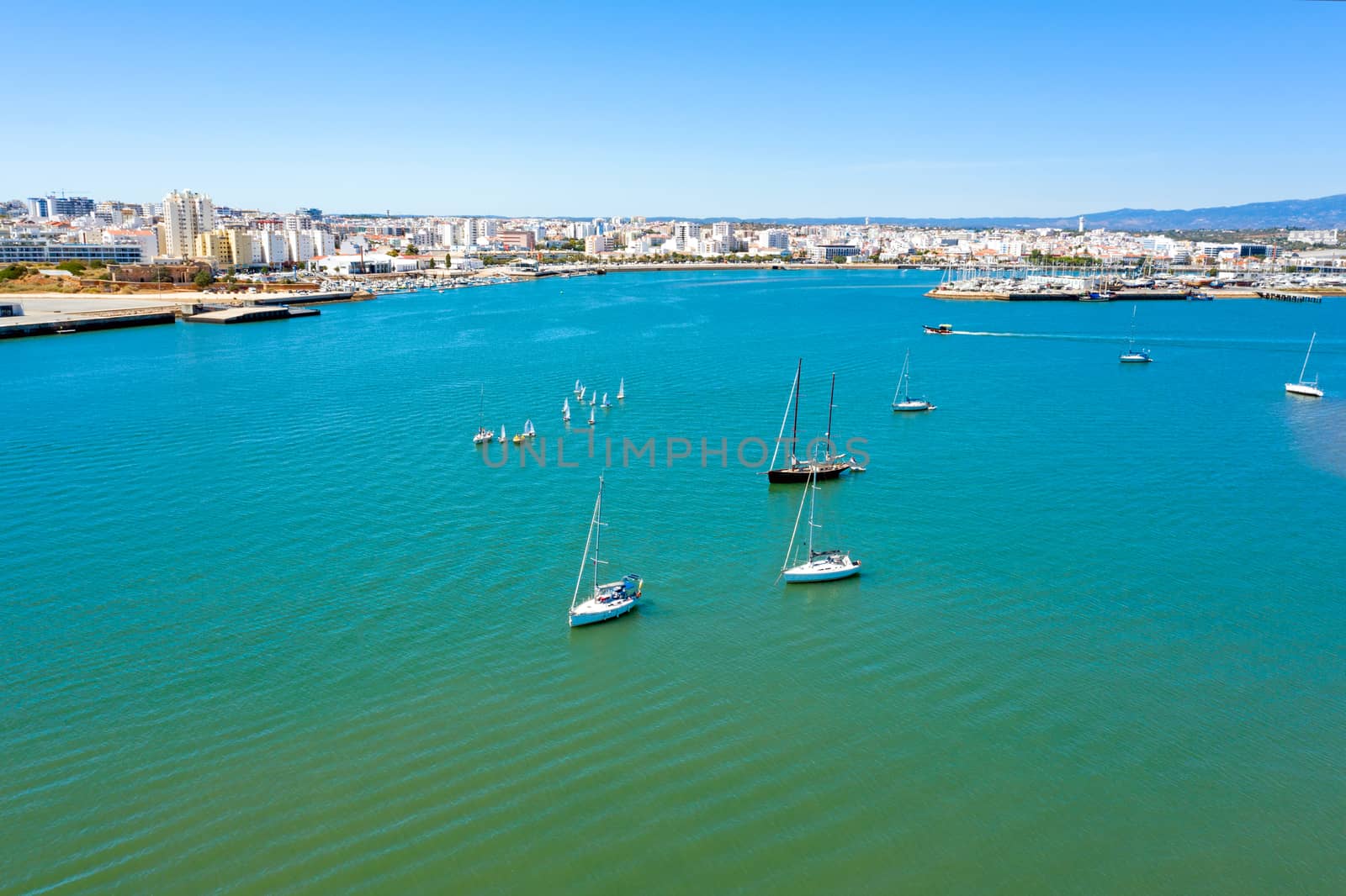 Aerial view on the city Portimao in the Algarve Portugal by devy