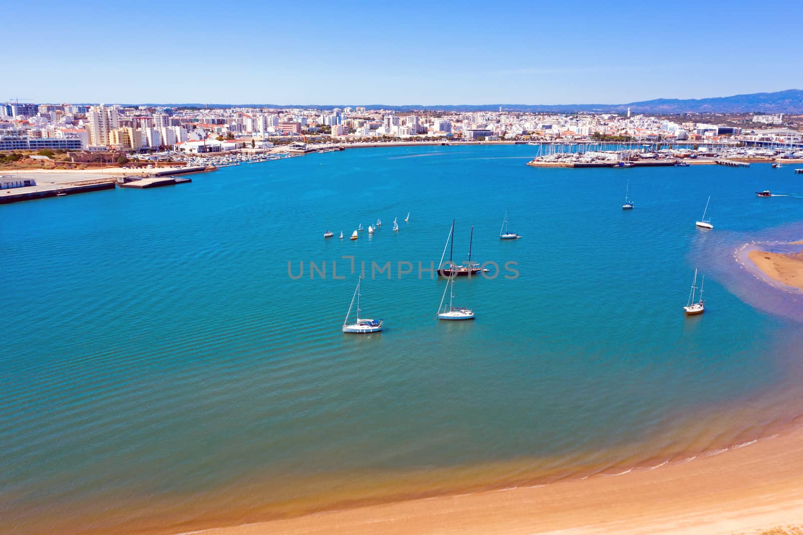 Aerial view on the city Portimao in the Algarve Portugal by devy