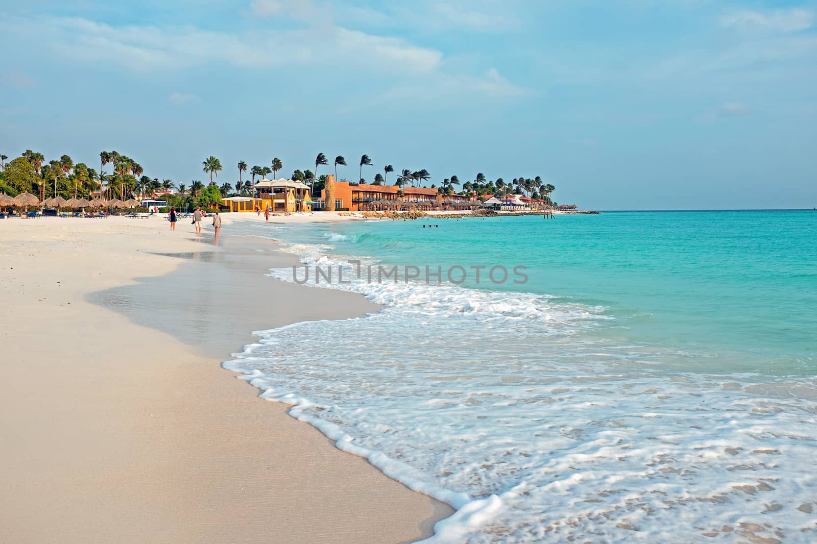 View on Manchebo beach on Aruba in the Caribbean Sea by devy