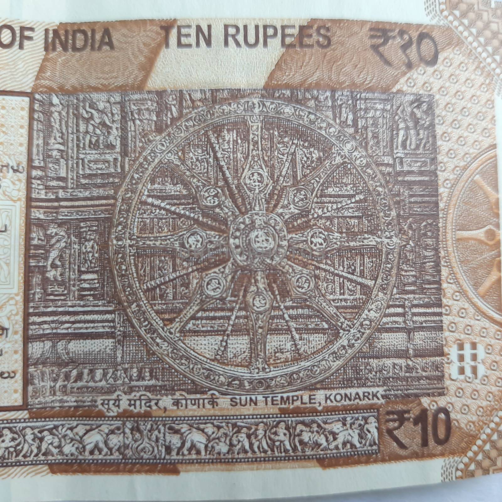 Indian new rupees currency notes took close view of rupee notes in white paper