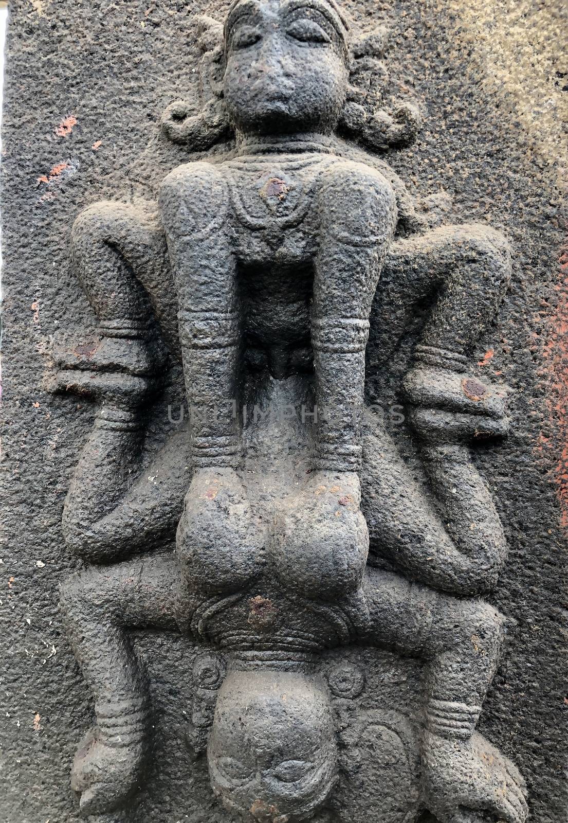 Man and Woman performing sex position act sculpture. Bas relief sculpture carved in the walls of Shiva temple at Tamil nadu by prabhakaran851