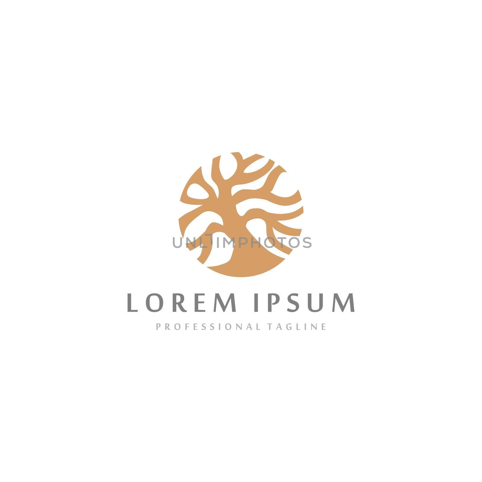 luxury tree icon isolated logo template. for spa, boutique, salon, natural cosmetic business by IreIru
