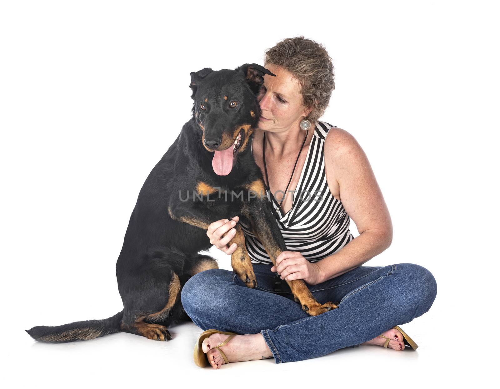 beauceron and woman by cynoclub