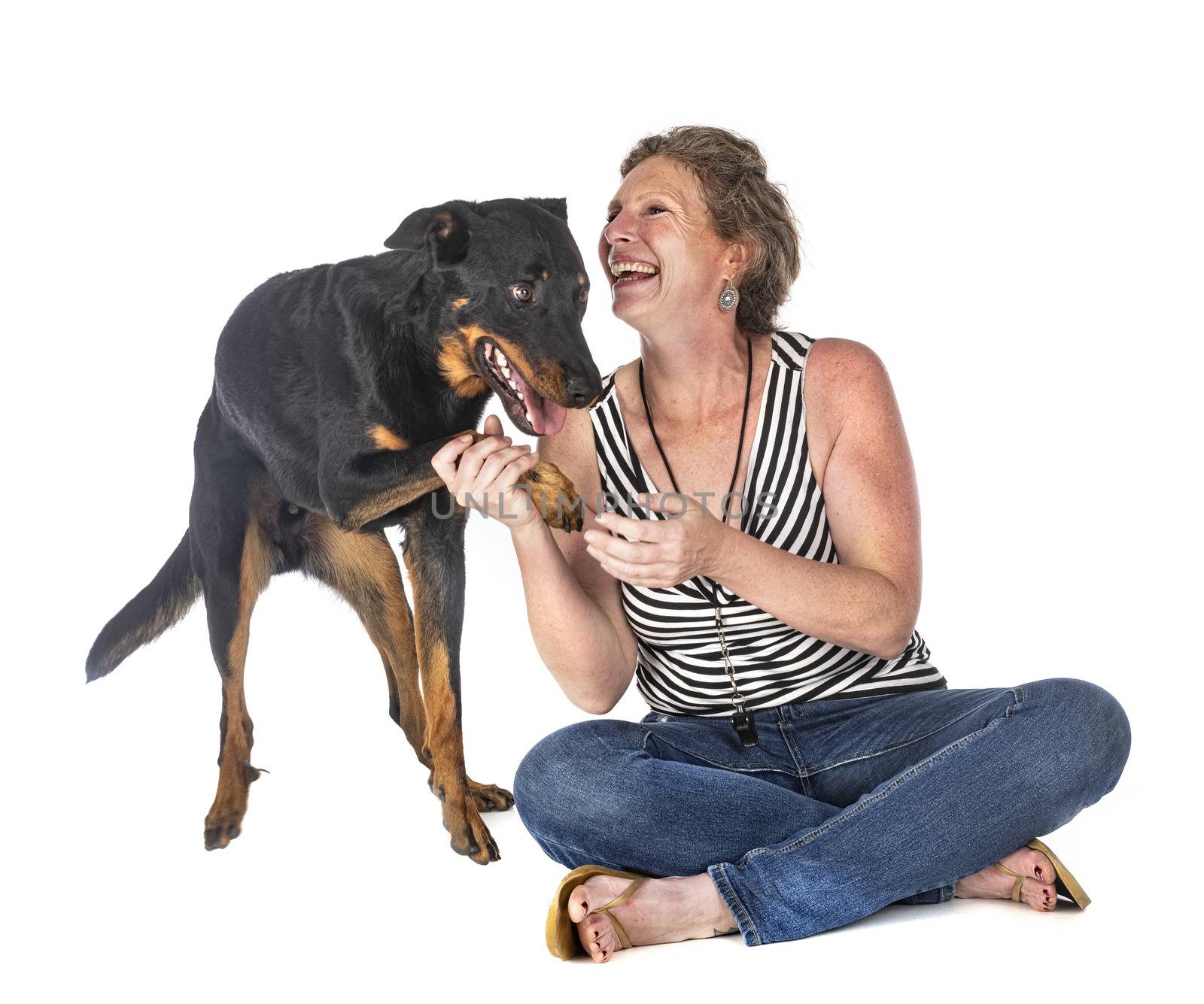beauceron and woman by cynoclub