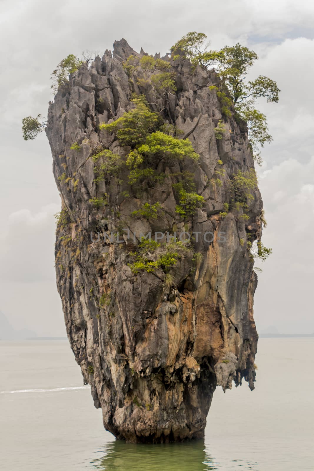 Famous James Bond Island in Thailand. Green water and nature in Phang-Nga Bay Phang Nga Bay.