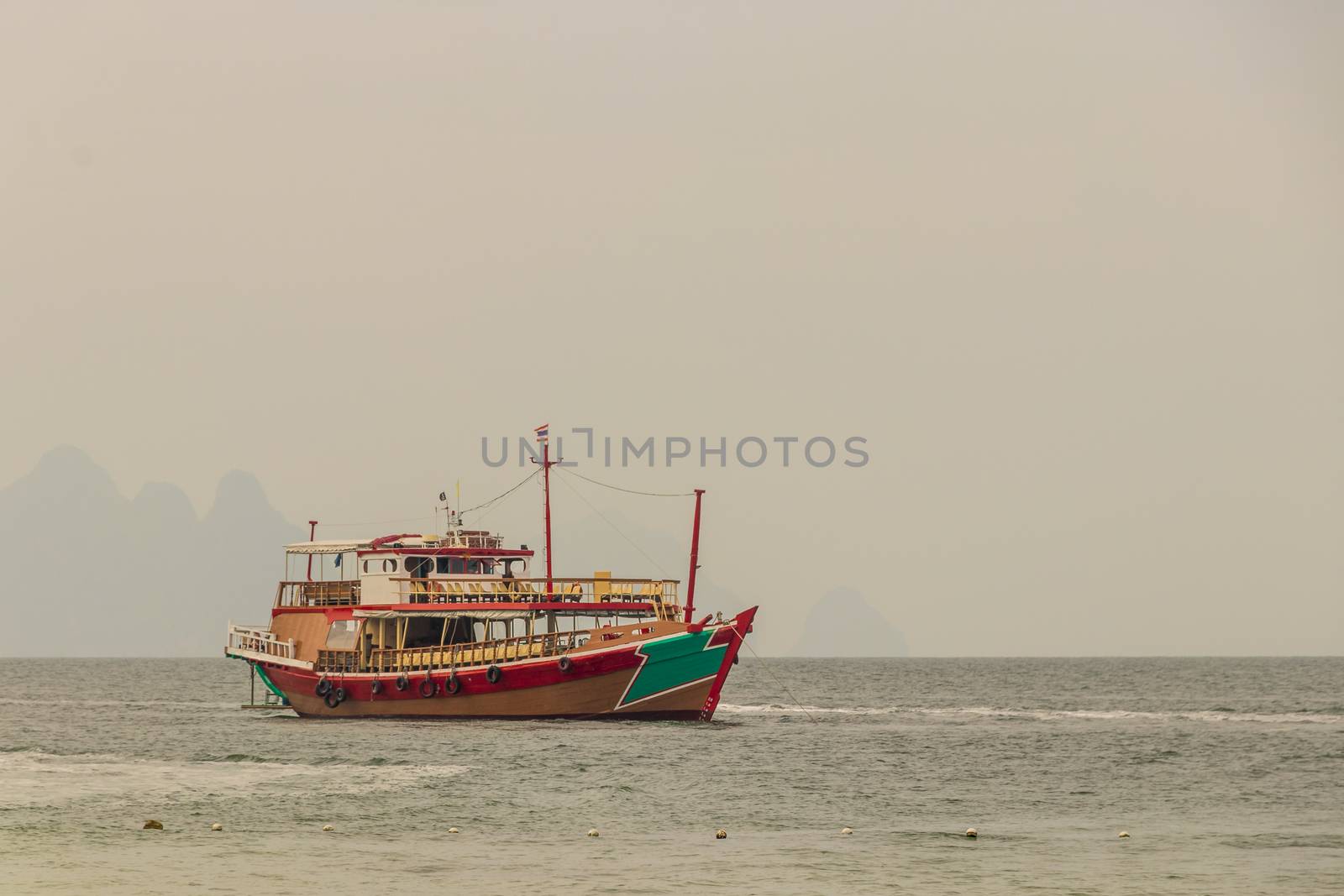 Boat for trip in Thailand. Phan Nga Phan-Nga Bay. by Arkadij