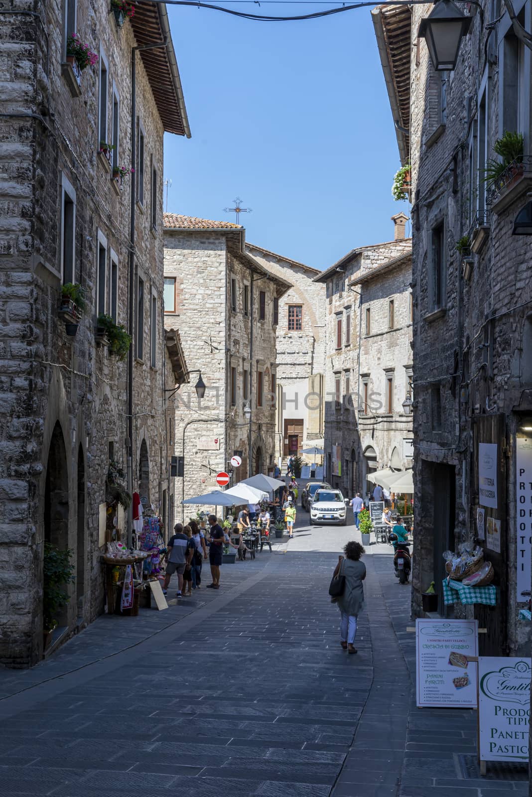 street of consoli in the center of the town of Gubbio by carfedeph