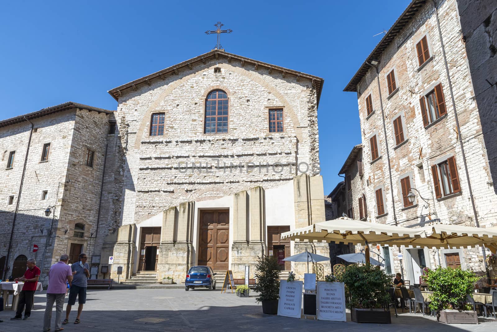 gubbio,italy august 29 2020:church of san domenico in the center of the town of Gubbio