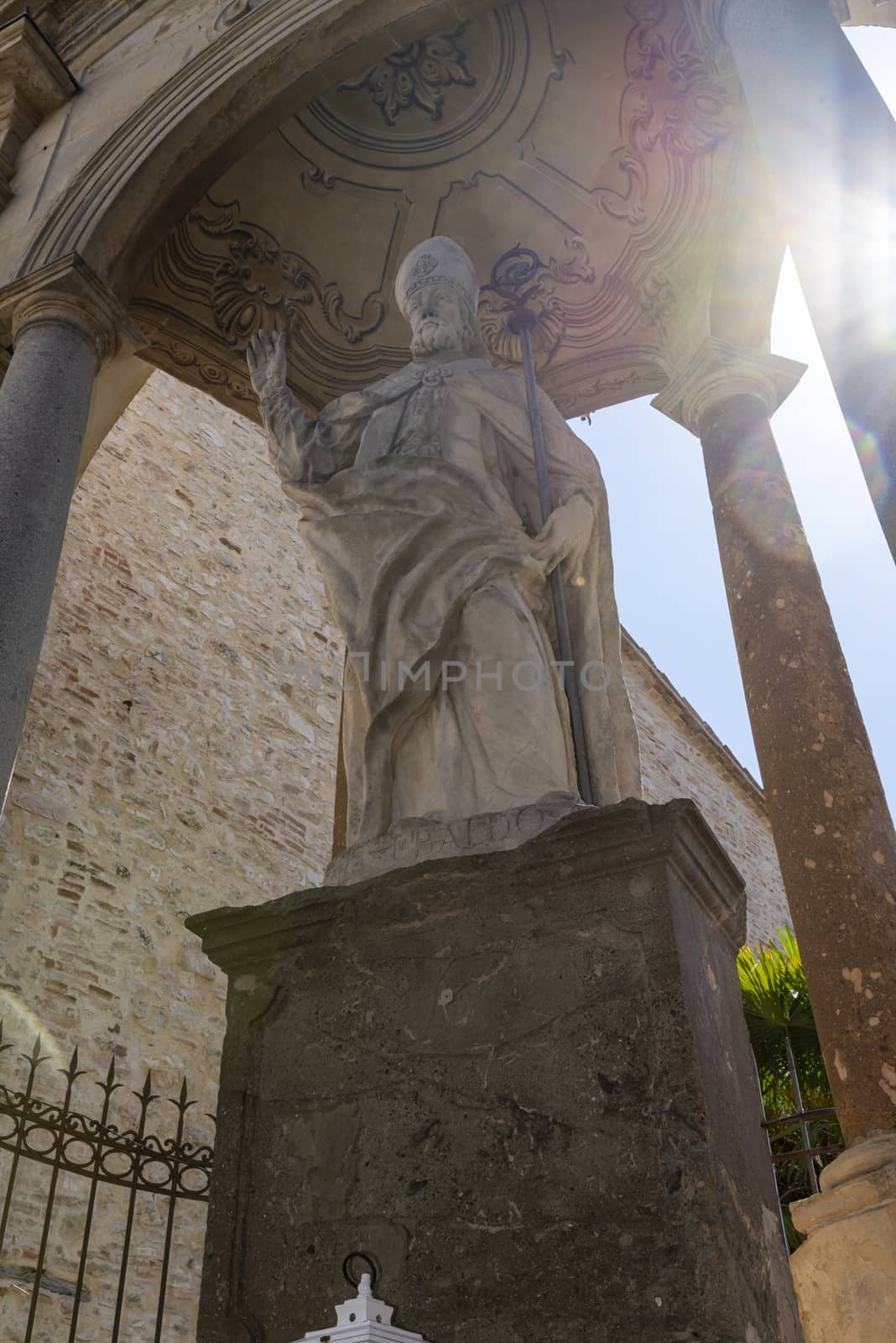 statue of Sant Ubaldo, patron saint of the town of Gubbio by carfedeph