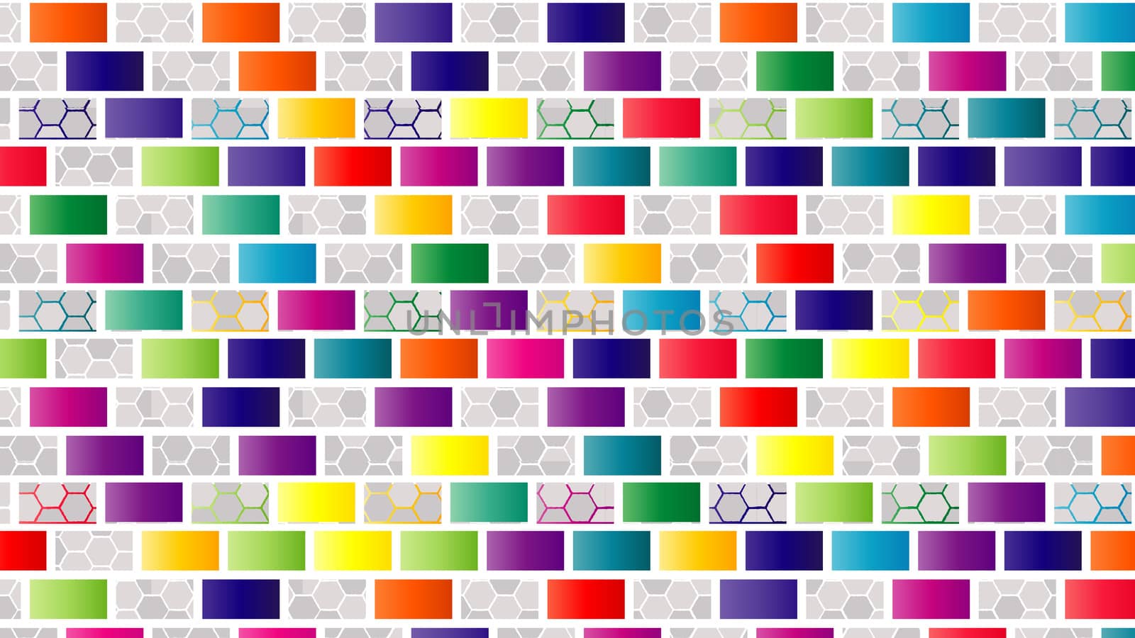 Bright colored mosaic background with geometric shapes pattern for wallpaper, tiles design and textile printing.