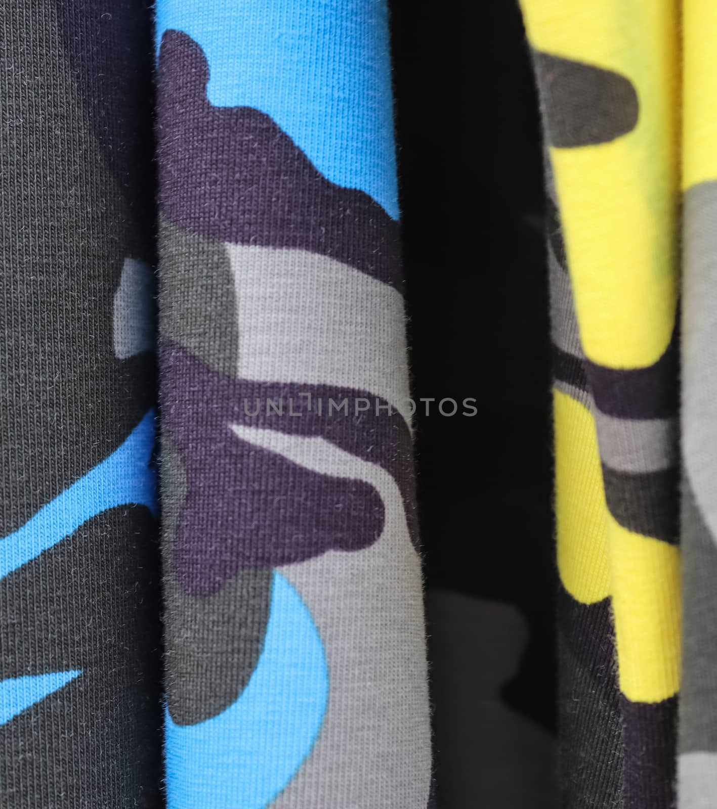Detailed close up view on samples of cloth and fabrics in differ by MP_foto71