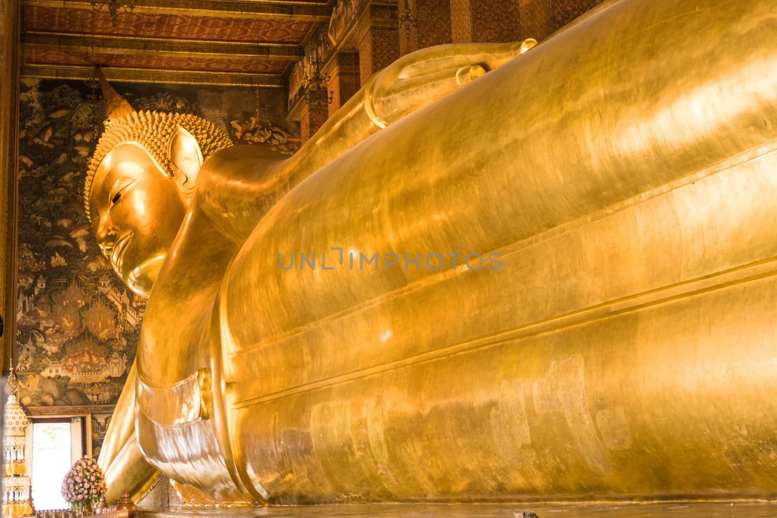 Wat-Pho, Bangkok Thailand:- Aug 11, 2020: is Wat Pho as the oldest temple popular with visitors that is open to visitors every day Landmarks of Thailand.