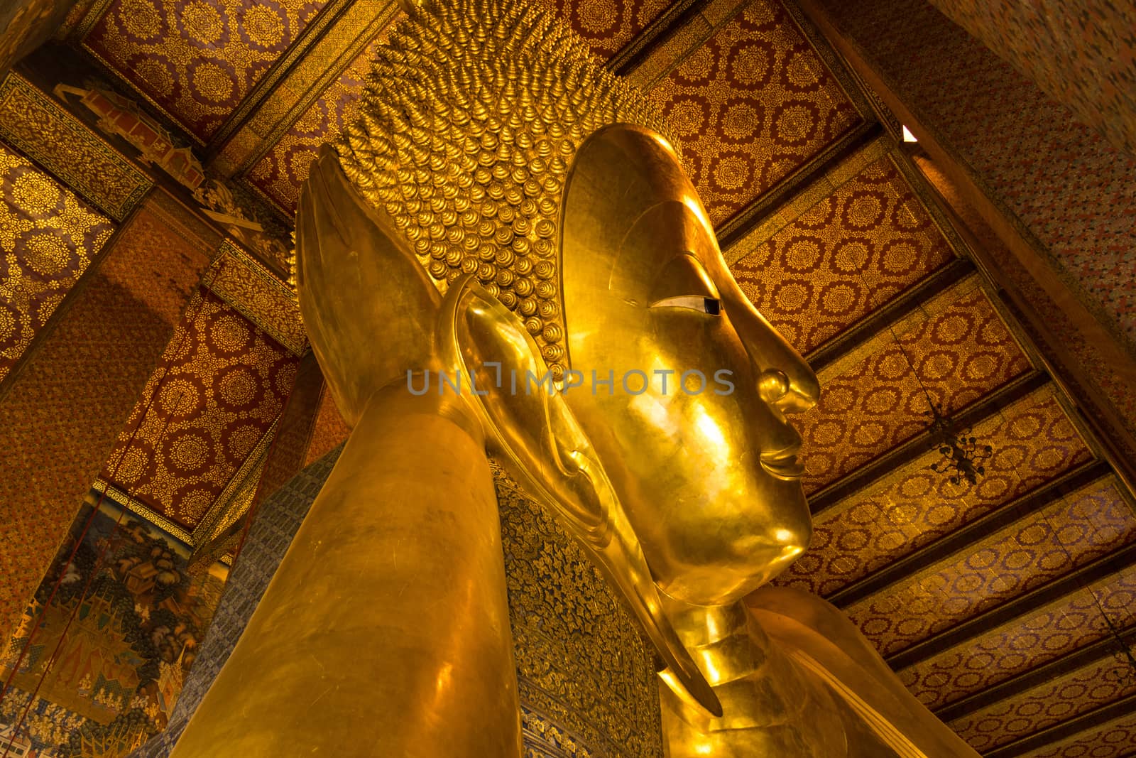 Wat-Pho, Bangkok Thailand:- Aug 11, 2020: is Wat Pho as the oldest temple popular with visitors that is open to visitors every day Landmarks of Thailand.