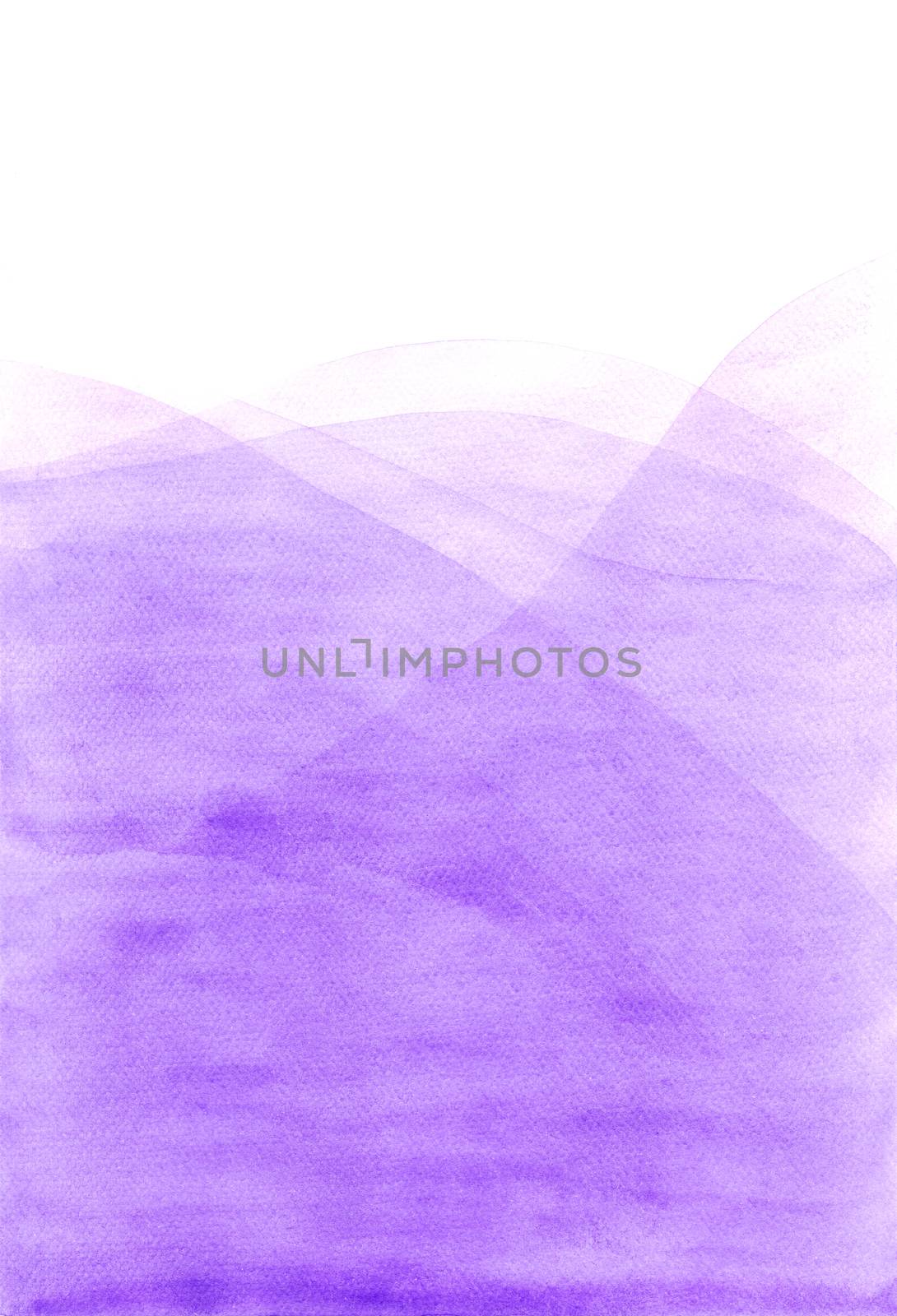 Abstract watercolor hand painting illustration. Bright purple wavy background. Design element for wallpaper, packaging, banner, poster, flyer, card, cover, print, web. by Ungamrung