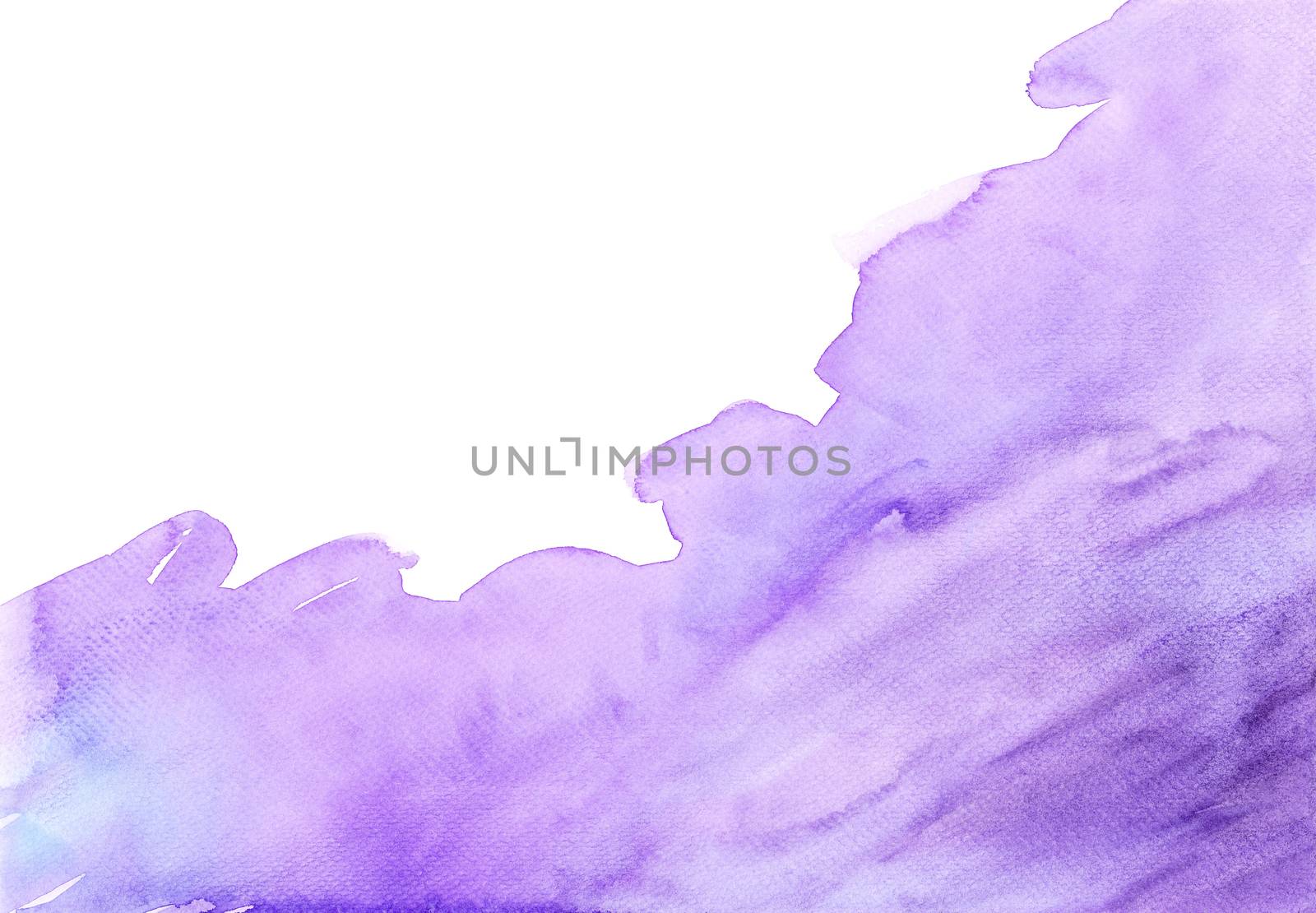 Abstract watercolor hand painting illustration. Bright purple background. High resolution. Design for card, cover, print, web, wedding. by Ungamrung